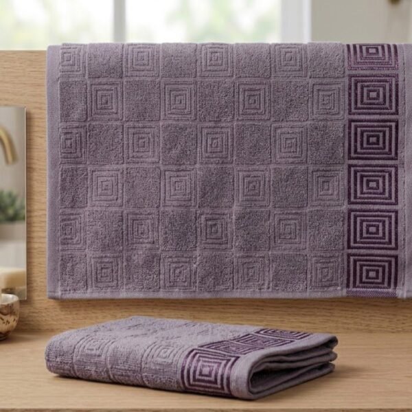 JACQUARD GREEK BORDER COTTON TOWEL  16X24 inch