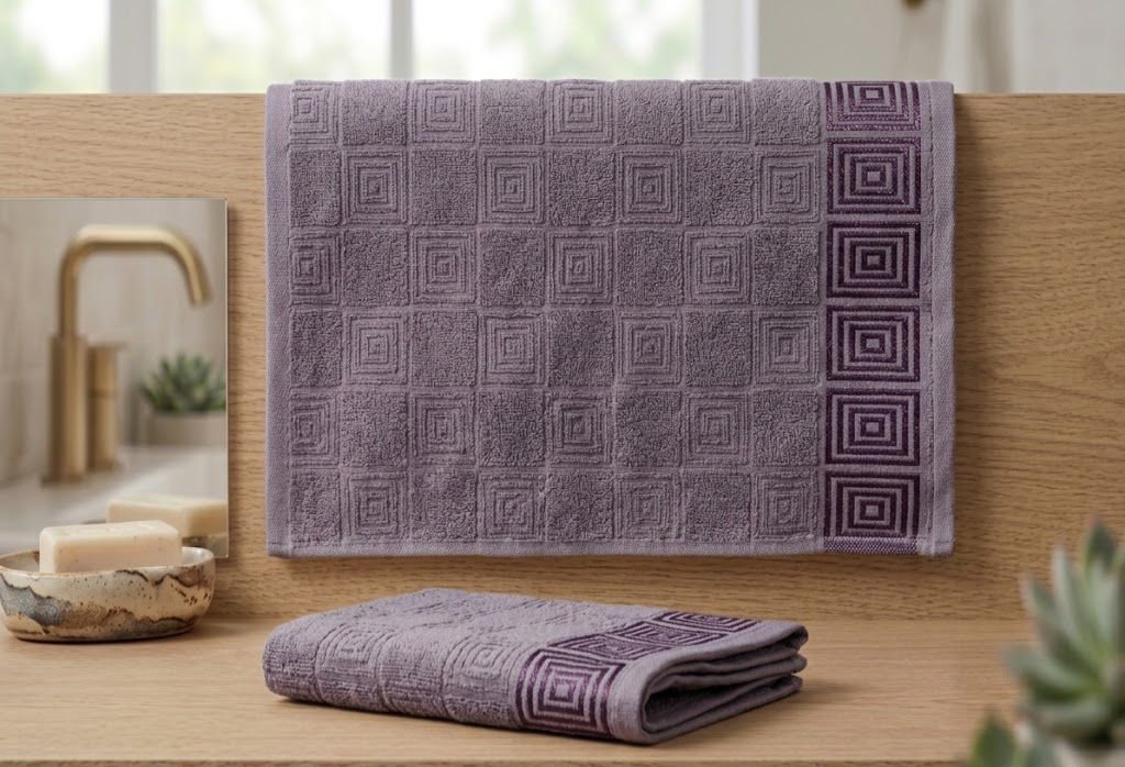 WhatsApp Image 2026-05-16 at 2.41.20 PM JACQUARD GREEK BORDER COTTON TOWEL 16X24 inch - Image 1