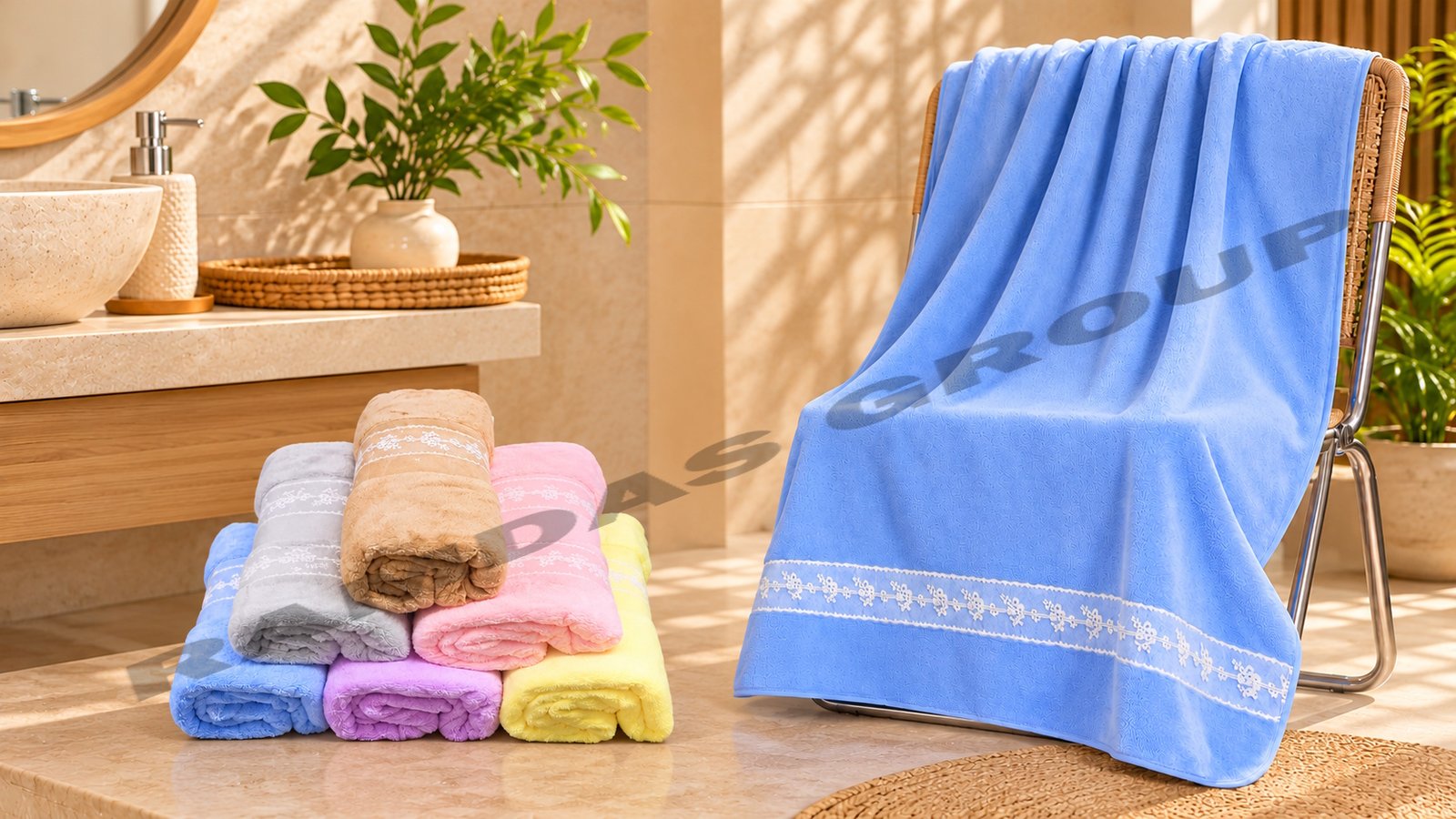 Sunlit Spa Bathroom Towel Display 6PC PKT / C-7290 B-1152 - Image 1