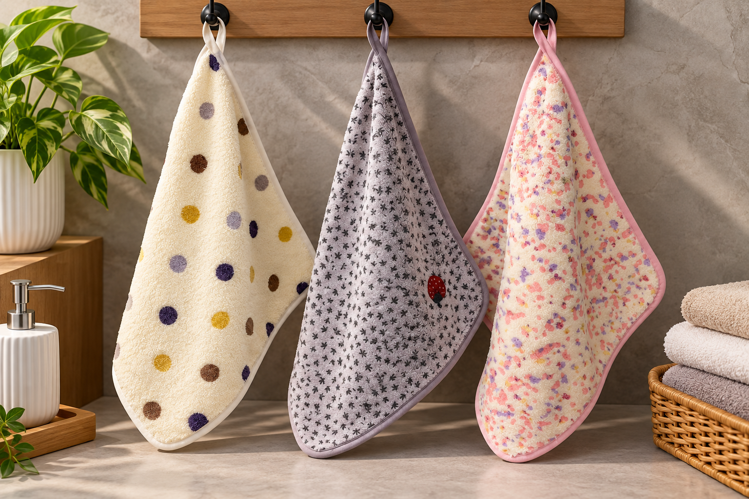 Three Patterned Towels in a Modern Bathroom 12PC PKT/ C-721 B-0713 - Image 1